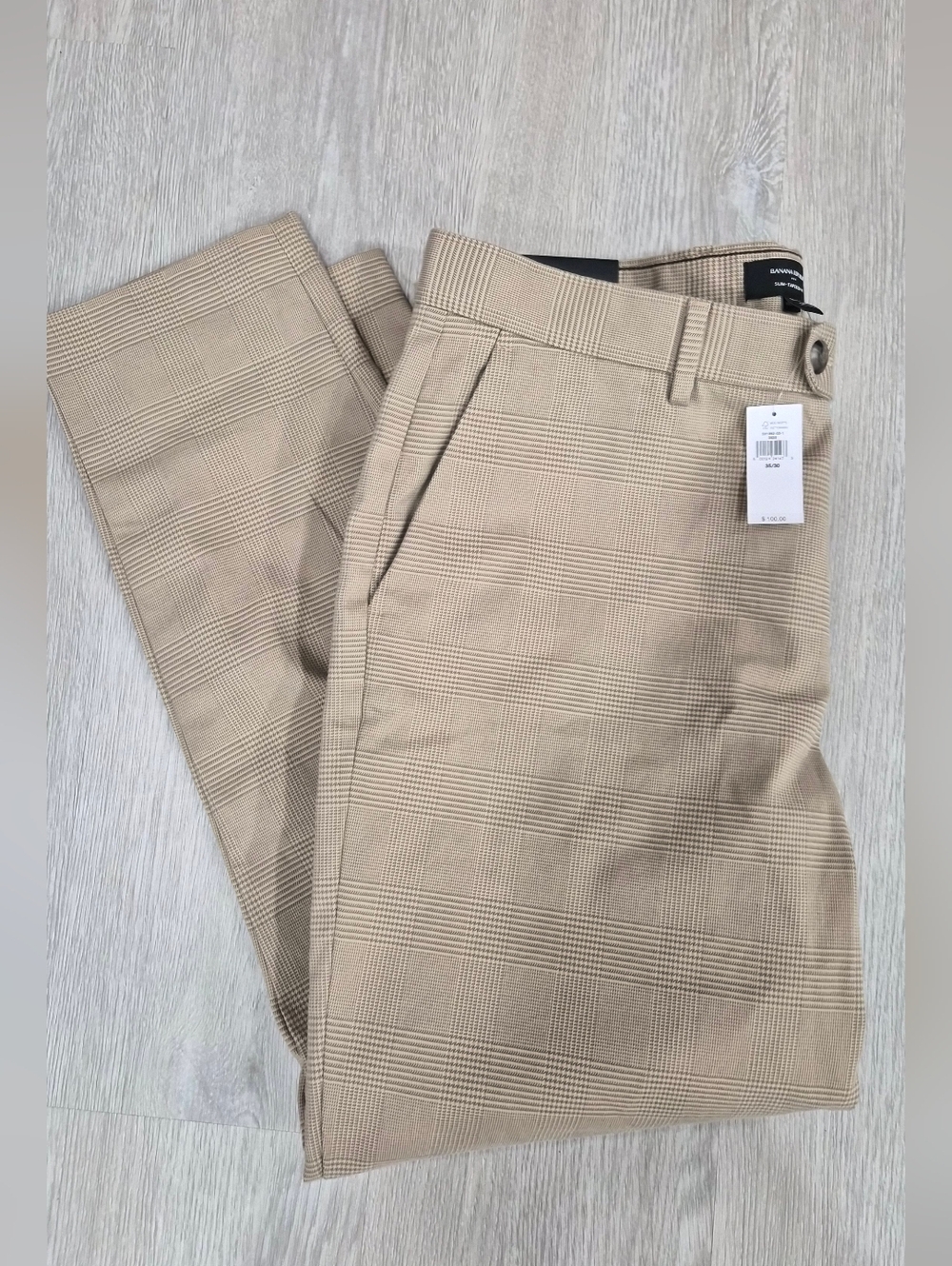 Banana Republic Men's Tan Pattern Pants 35x30 - New With Tags